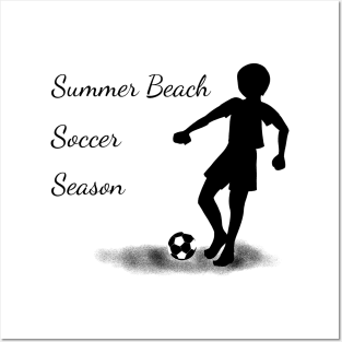 Summer beach soccer season inverted colours Posters and Art